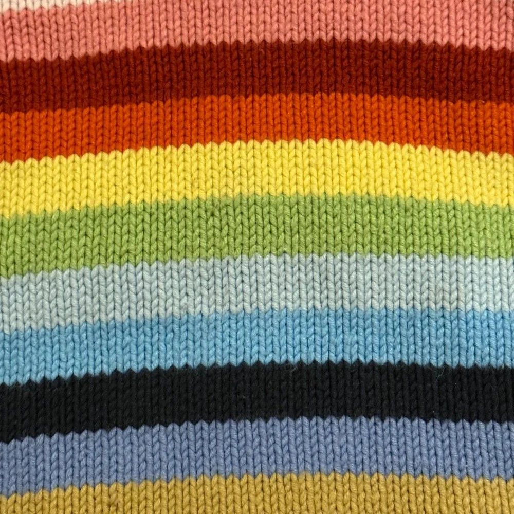 Gap Kids Rainbow Stripe Knit Sweater Crew Neck Multi Color Wool Blend S 5-6